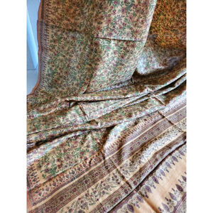 Women Pure Tussar Silk Sanganeri Handblock Print Saree Handloom Party Festive